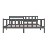 vidaXL Cadre de lit sans matelas gris bois massif 200x200 cm