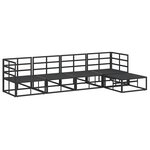 vidaXL Ensemble de canapé de jardin avec coussin 5 Pièces Noir Aluminium