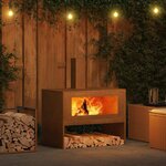 vidaXL Braise Marron 80 x 50 x 96 cm Acier résistant aux intempéries