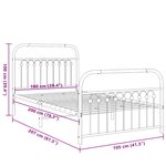 vidaXL Cadre de lit métal sans matelas et pied de lit noir 100x200 cm