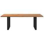vidaXL Table à manger marron clair bois de chêne massif rectangulaire