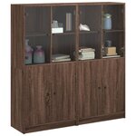 vidaXL Bibliothèque avec portes chêne marron 136x37x142 cm