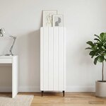 vidaXL Buffet Blanc brillant 34 5 x 33 x 92 cm Bois d'ingénierie