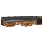 vidaXL Ensemble de canapés d'extérieur 8 pc Naturel et Anthracite