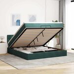 vidaXL Cadre de lit ottoman avec matelas vert foncé 200x200 cm velours