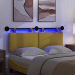 vidaXL Tête de lit suspendue Jaune clair Tissu en velours côtelé