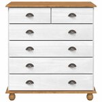 vidaXL Commode ASKIM Blanc 91 x 40 x 95 5 cm Bois de pin massif