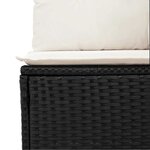 vidaXL Salon de jardin 6 Pièces avec coussins noir résine tressée