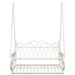 vidaXL Banc Balançoire Acier 109 x 75 x 59 cm Blanc antique