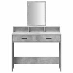 vidaXL Table de Toilette avec tiroir Gris béton 100 x 41 x 140 cm