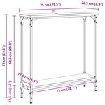 vidaXL Table console Chêne noir 75 x 22 5 x 75 cm Bois d'ingénierie