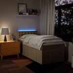 vidaXL Sommier à lattes de lit et matelas Crème 90x190 cm Tissu