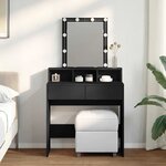 vidaXL Coiffeuse avec LED noir 80x41x144 5 cm