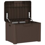 vidaXL Boîte de rangement jardin coussin de siège marron 125 L PP