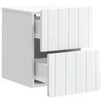 vidaXL Cabinet de chevet mural avec tiroir Blanc 33 x 34 5 x 43 cm