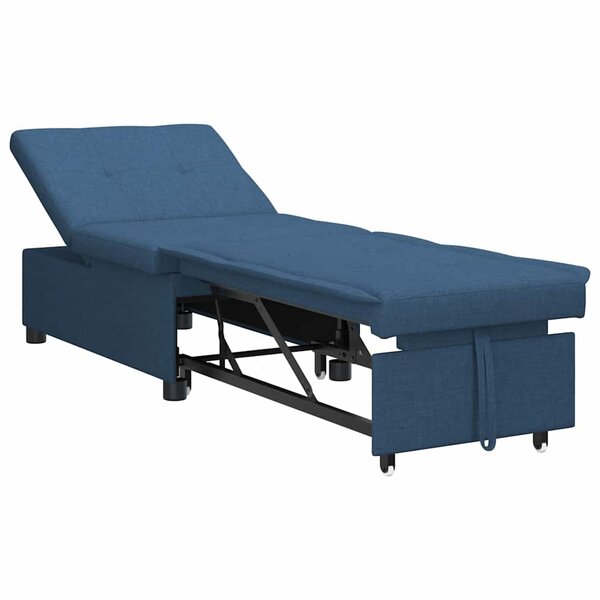 vidaXL Canapé-lit escamotable Bleu 194 x 50 x 82 cm Contreplaqué
