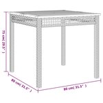 vidaXL Table de jardin beige 80x80x75 cm résine tressée et bois acacia