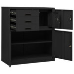 Armoire de bureau moderne avec jardinière 90 x 40 x 125 cm rangement sécurisé en acier anthracite 02_0055174