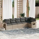 vidaXL Salon de jardin 6 Pièces avec coussins gris clair résine tressée