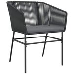 vidaXL Ensemble à manger de jardin coussins 9Pièces noir poly rotin verre