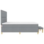 vidaXL Lit Box Spring avec Matelas et Banquette Gris clair 200x200 cm Tissu