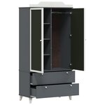 vidaXL Armoire Tableau Noir avec porte Gris et blanc Bois d'ingénierie
