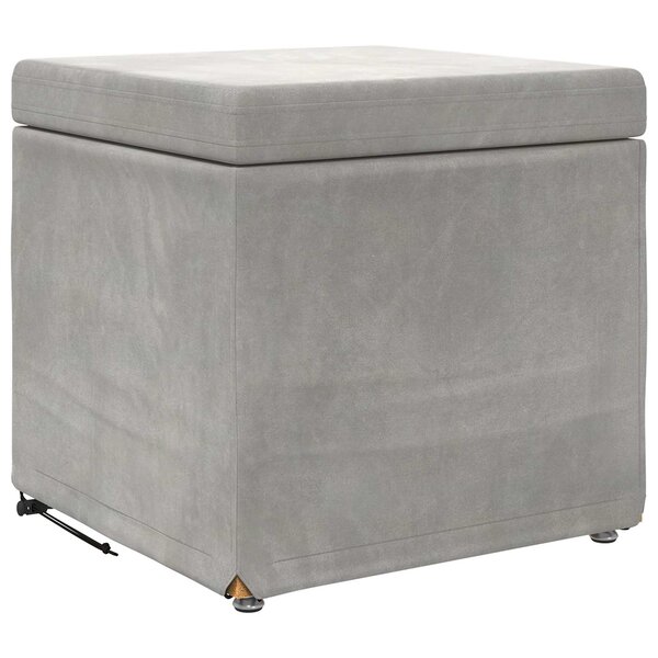 vidaXL Tabouret Gris clair 41 x 41 x 40 cm Velours et Bois Composite
