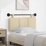 vidaXL Tête de lit suspendue Avec lumière LED Crème Tissu