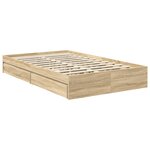 vidaXL Lit de Rangement Chêne Sonoma 100 x 200 cm Bois d'ingénierie