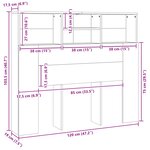 vidaXL Cabinet de Tête de Lit Chêne noir 120 x 19 x 103 5 cm