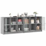 vidaXL Bibliothèque avec portes sonoma gris 204x37x75 cm
