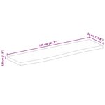 vidaXL Dessus de table 120x30x3 8cm bord vif bois massif manguier brut