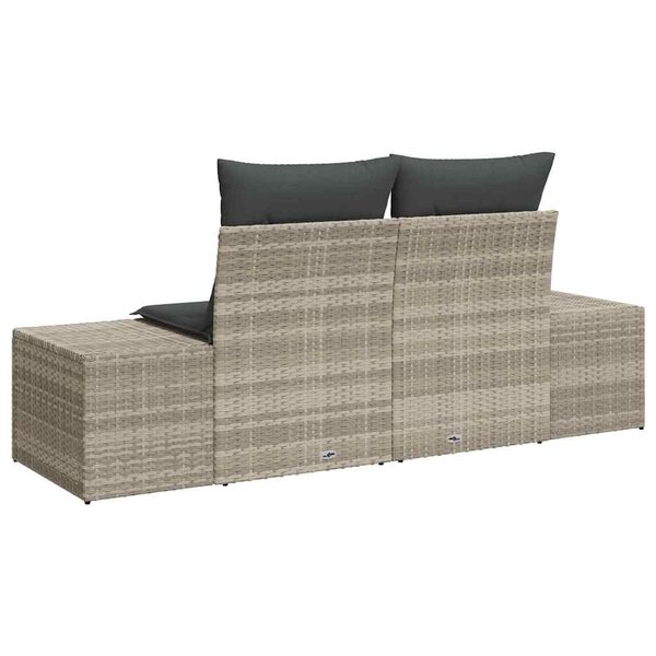 vidaXL Canapé de jardin Gris 123 x 62 x 69 cm polyrotin