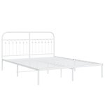 vidaXL Cadre de lit métal sans matelas et tête de lit blanc 150x200 cm