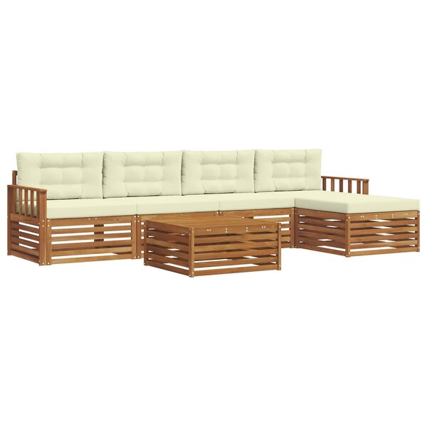 vidaXL Ensemble de canapés d'extérieur 6 pc Naturel et Crème