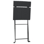 vidaXL Chaises de bistrot pliantes lot de 4 Noir Résine tressée acier