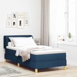 Lit à ressort vidaXL avec matelas Bleu 90x200 cm en tissu