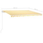 vidaXL Auvent manuel rétractable 450x300 cm Jaune et blanc