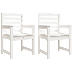 vidaXL Chaises de jardin 2 Pièces blanc 60x48x91 cm bois massif de pin