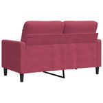 vidaXL Canapé à 2 places Rouge bordeaux 120 cm Velours