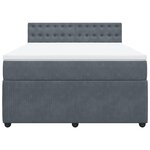 vidaXL Sommier à lattes de lit et matelas Gris foncé 160x200cm Velours
