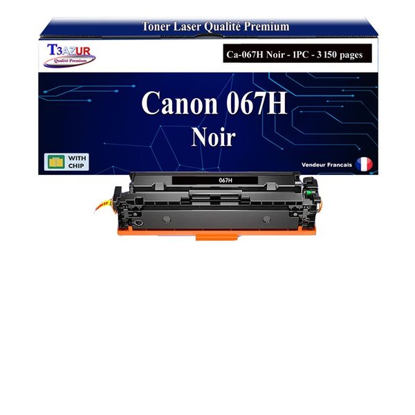 T3AZUR - Toner compatible avec Canon i-SENSYS LBP-631Cw  LBP-633Cdw  MF-651Cw  MF-655Cdw  MF-657Cdw remplace Canon 067H Noir - 3 150 pages