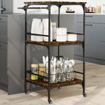 vidaXL Chariot de cuisine chêne fumé 60 5x50x105 cm bois d'ingénierie