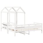 vidaXL Ensemble de lit de jour et de banc et toit 90x190 cm pin massif