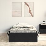 vidaXL Lit Noir Chêne 100x200 cm Bois d'ingénierie