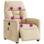 vidaXL Fauteuil inclinable de massage électrique crème