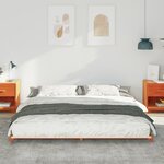 vidaXL Cadre de lit surélevé Marron cire 200 x 210 cm