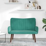 vidaXL Sofa 2 places Turquoise 115 x 61 x 87 cm Velours