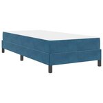 vidaXL Lit à ressorts avec matelas Bleu foncé 100 x 220 cm tissu