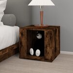 vidaXL Table de chevet Chêne fumé 41x40x36 cm Bois d'ingénierie